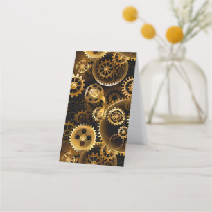 Nahtlose Steampunk-Messinggeräte Terminkarte