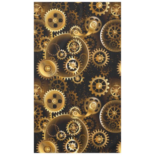 Nahtlose Steampunk-Messinggeräte Tischdecke (Vorderseite)
