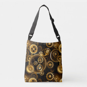 Nahtlose Steampunk-Messinggeräte Tragetaschen Mit Langen Trägern