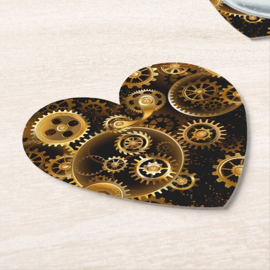 Nahtlose Steampunk-Messinggeräte Untersetzer (angewinkelt)