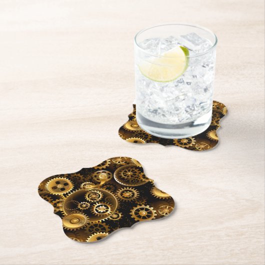 Nahtlose Steampunk-Messinggeräte Untersetzer (Vor Ort)