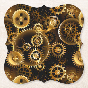 Nahtlose Steampunk-Messinggeräte Untersetzer