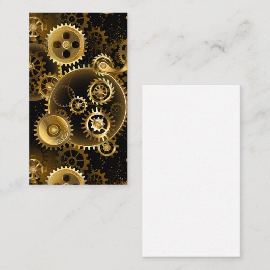 Nahtlose Steampunk-Messinggeräte Visitenkarte (Vorne/Hinten)