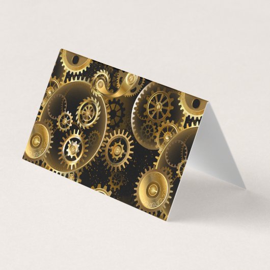 Nahtlose Steampunk-Messinggeräte Visitenkarten (Rückseite)