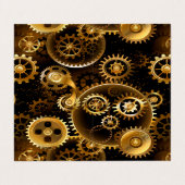 Nahtlose Steampunk-Messinggeräte Visitenkarten (Außenseite Aufgefaltet)