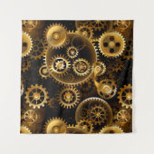 Nahtlose Steampunk-Messinggeräte Wandteppich (Vorderseite (Horizontal))