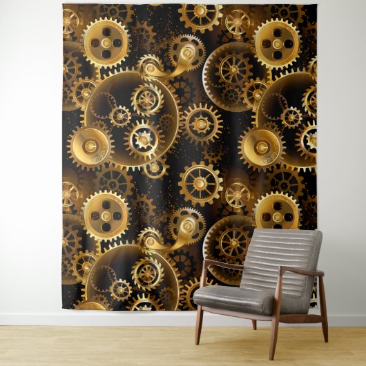 Nahtlose Steampunk-Messinggeräte Wandteppich (Beispiel)