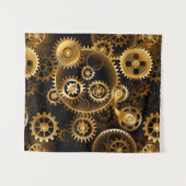 Nahtlose Steampunk-Messinggeräte Wandteppich (Vorderseite (Horizontal))