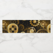 Nahtlose Steampunk-Messinggeräte Wasserflaschenetikett (Einzelnes Label)