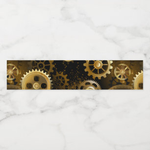 Nahtlose Steampunk-Messinggeräte Wasserflaschenetikett