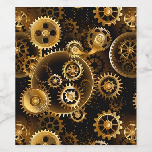 Nahtlose Steampunk-Messinggeräte Weinetikett (Einzelnes Label)