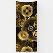 Nahtlose Steampunk-Messingzahnräder Banner (Vertikal)
