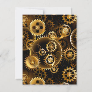 Nahtlose Steampunk-Messingzahnräder Feiertagskarte