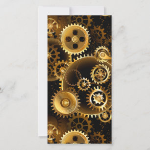 Nahtlose Steampunk-Messingzahnräder Feiertagskarte