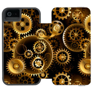 Nahtlose Steampunk-Messingzahnräder Incipio Watson™ iPhone 5 Geldbörsen Hülle