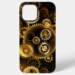 Nahtlose Steampunk-Messingzahnräder iPhone 12 Pro Max Hülle