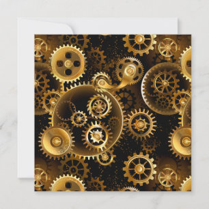 Nahtlose Steampunk-Messingzahnräder Karte