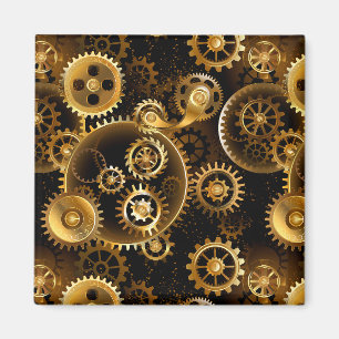 Nahtlose Steampunk-Messingzahnräder Magnet