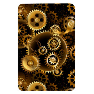 Nahtlose Steampunk-Messingzahnräder Magnet