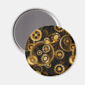 Nahtlose Steampunk-Messingzahnräder Magnet (Vorderseite/Rückseite)