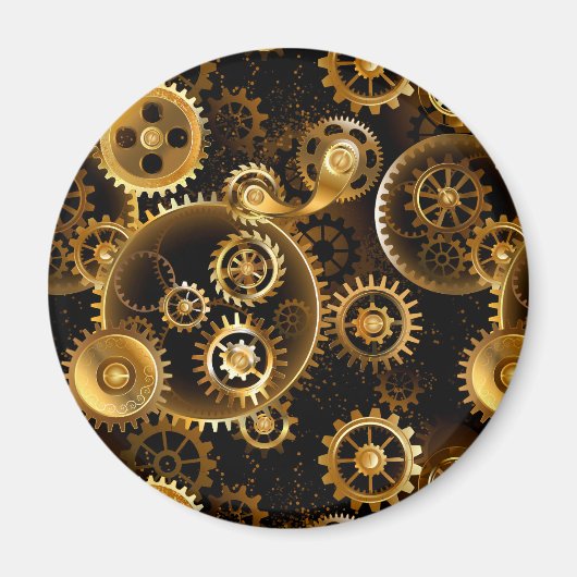 Nahtlose Steampunk-Messingzahnräder Magnet (Vorne)