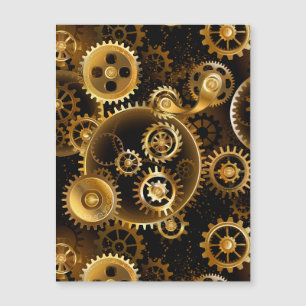 Nahtlose Steampunk-Messingzahnräder Magnetkarte