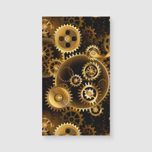 Nahtlose Steampunk-Messingzahnräder Magnetkarte