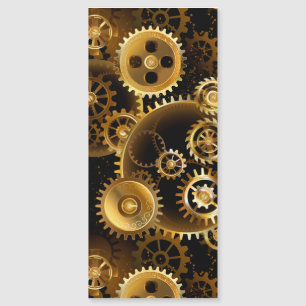 Nahtlose Steampunk-Messingzahnräder Magnetkarte