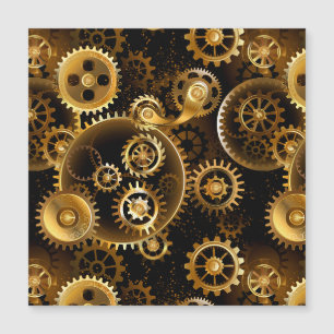 Nahtlose Steampunk-Messingzahnräder Magnetkarte