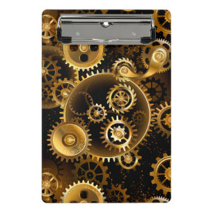 Nahtlose Steampunk-Messingzahnräder Mini Klemmbrett
