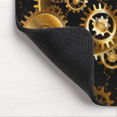 Nahtlose Steampunk-Messingzahnräder Mousepad (Ecke)