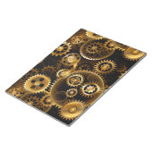 Nahtlose Steampunk-Messingzahnräder Notizblock (angewinkelt)