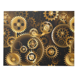 Nahtlose Steampunk-Messingzahnräder Notizblock