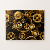 Nahtlose Steampunk-Messingzahnräder Puzzle (Horizontal)