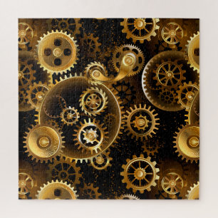 Nahtlose Steampunk-Messingzahnräder Puzzle