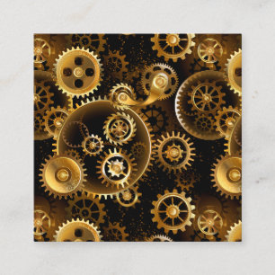 Nahtlose Steampunk-Messingzahnräder Quadratische Visitenkarte