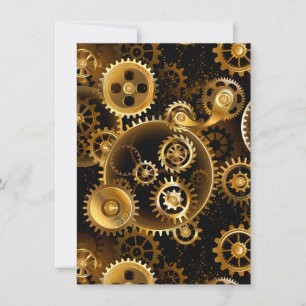 Nahtlose Steampunk-Messingzahnräder Save The Date