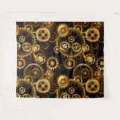 Nahtlose Steampunk-Messingzahnräder Wandteppich (Vorderseite (Horizontal))