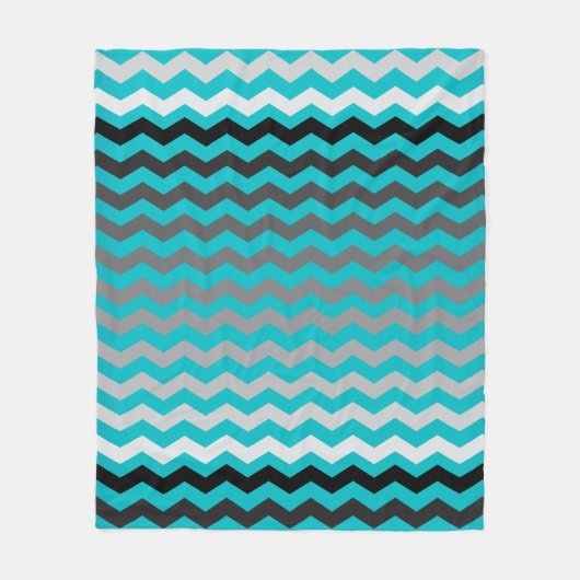 Nahtlose Steigungs-Zickzack Muster auf Türkis Fleecedecke (Vorderseite)