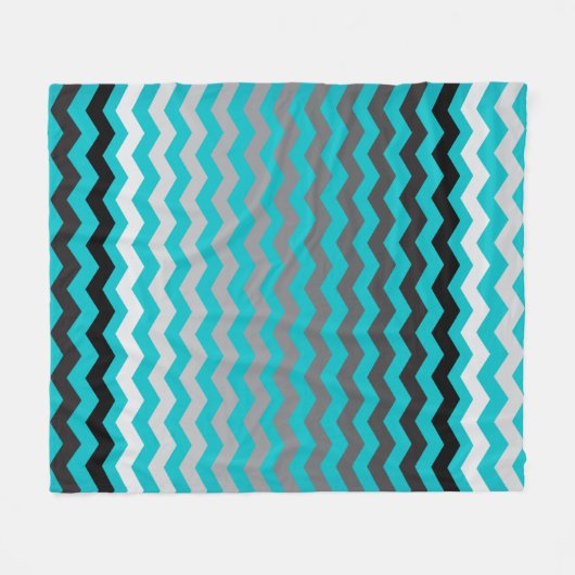 Nahtlose Steigungs-Zickzack Muster auf Türkis Fleecedecke (Vorderseite (Horizontal))