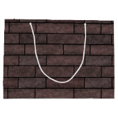 Nahtlose Steine loft braune graue Farben drucken Große Geschenktüte (Rückseite)