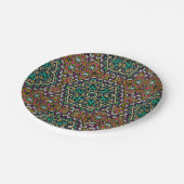 Nahtlose Stickerei Stamm Ethno boho Zierarbeit t Pappteller (Schrägansicht)