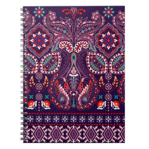 Nahtlose Streifen. Blumentapete. Colorf Notizblock