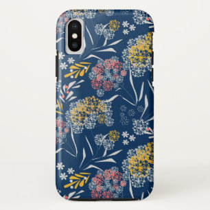 Nahtlose süße kleine Blumen Blumenmuster navy vi Case-Mate iPhone Hülle