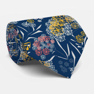Nahtlose süße kleine Blumen Blumenmuster navy vi Krawatte