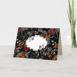 Nahtlose süße kleine Blumen Blumenmuster schwarz v Feiertagskarte