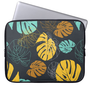 nahtlose Tapete aus tropischen Blättern  Laptopschutzhülle