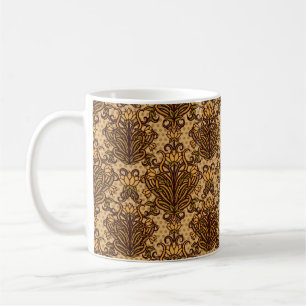 Nahtlose Tapete im Jugendstil, Vintag Kaffeetasse