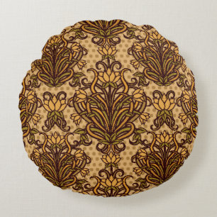 Nahtlose Tapete im Jugendstil, Vintage i Rundes Kissen