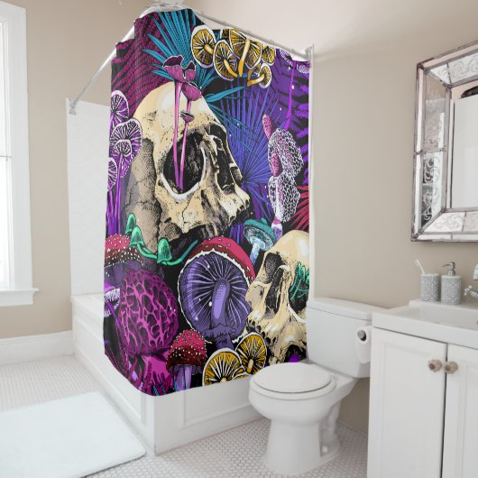 Nahtlose Tapete-Muster. Bright Magic Psychedel Duschvorhang (Beispiel)
